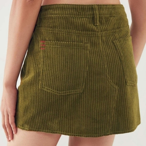 BDG Urban Outfitters Green Corduroy Cutoff Frayed Hem Mini Skirt Women's M EUC - Picture 7 of 12